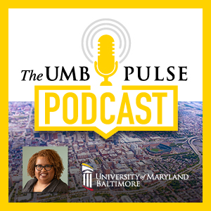 The UMB Pulse Podcast with photograph of Lisa Rawlings