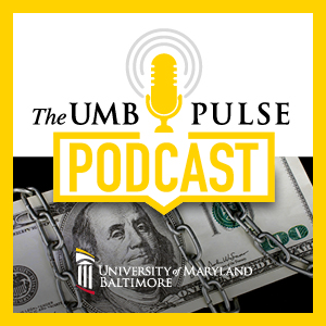 UMB Pulse Podcast logo with $100 bills in background