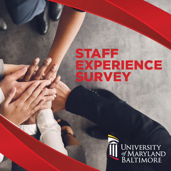 Hands on top of each other with the words Staff Experience Survey