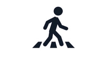 graphic of person walking in a crosswalk