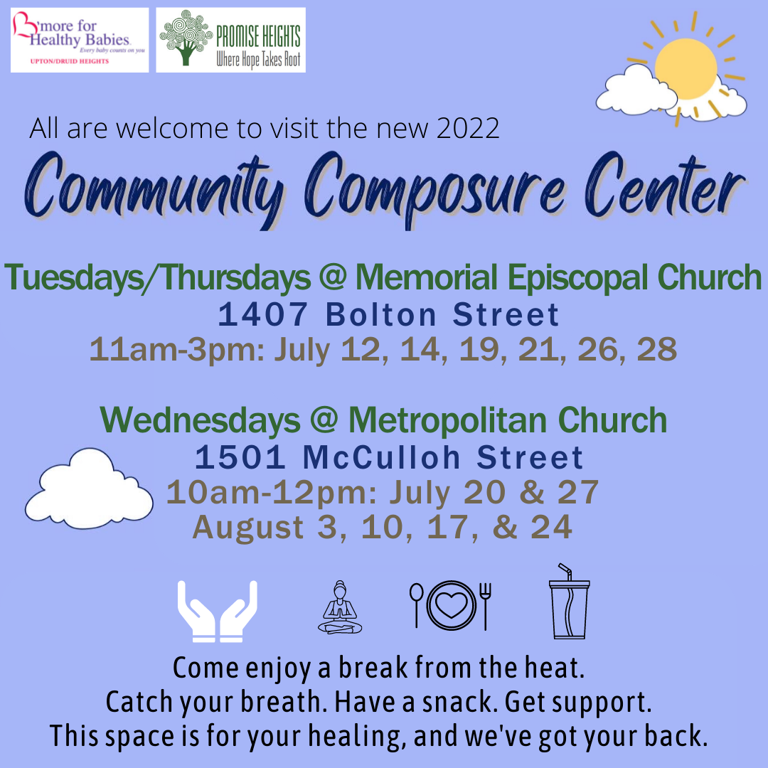 Two Community Composure Centers are Open During July and August 2022 and Welcome Drop-in Visitors