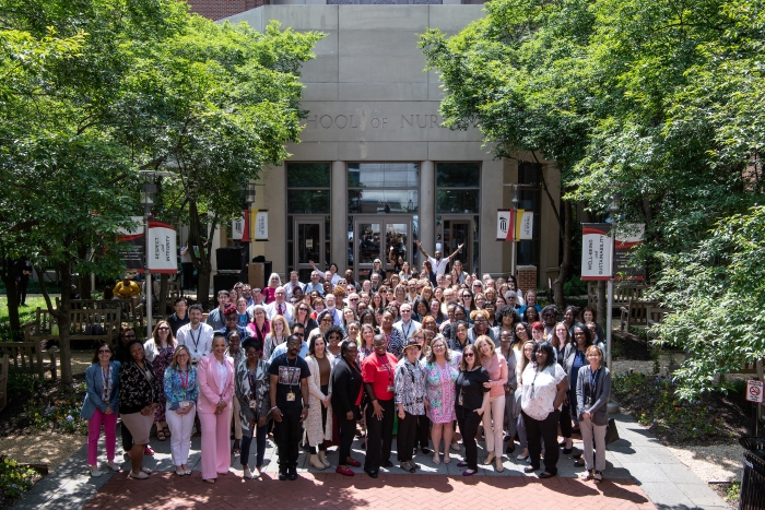 UMSON employees in front of UMSON building in Baltimore