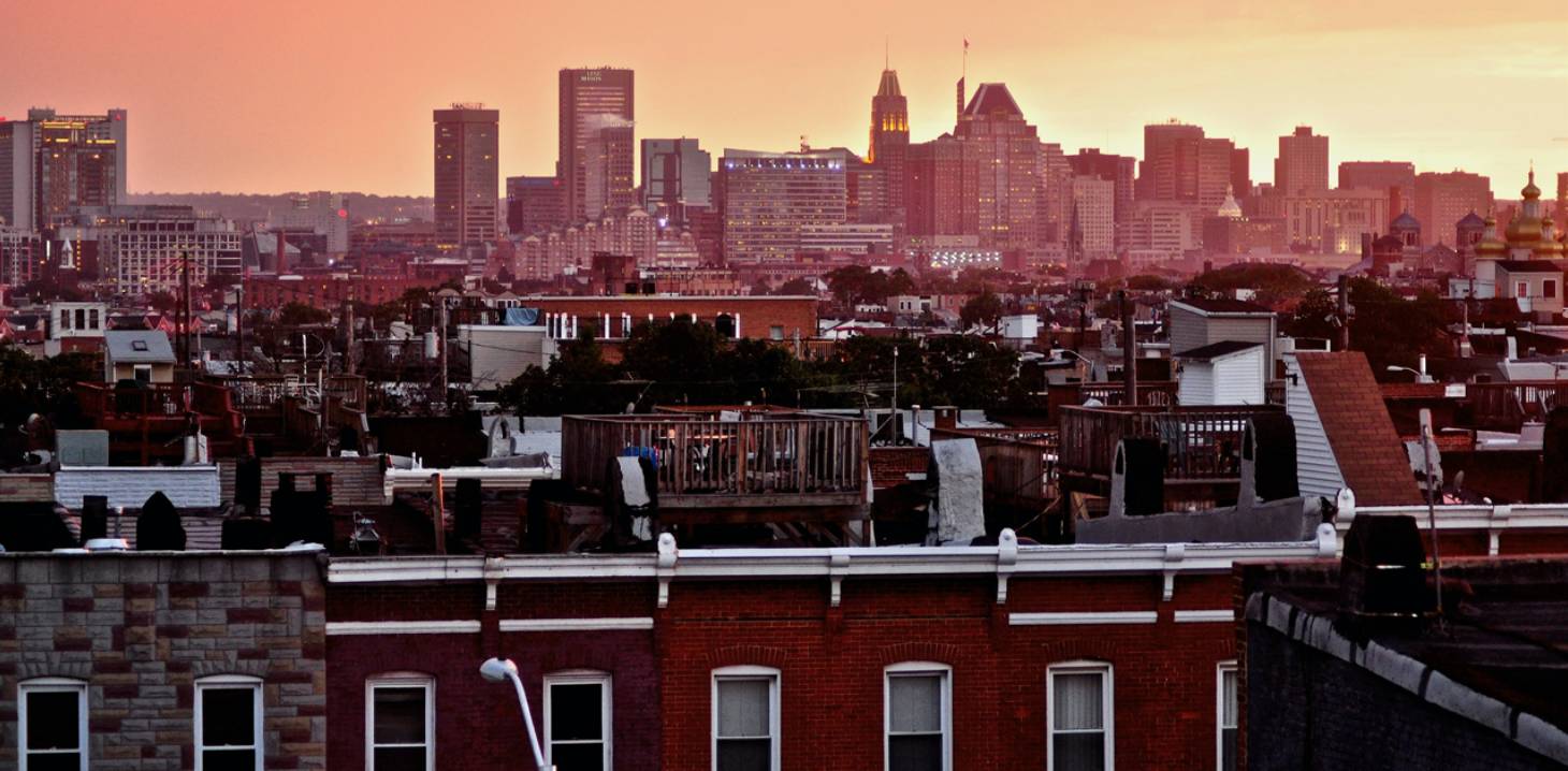 Baltimore city skyline.