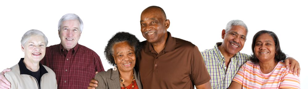 photo of older six older people of diverse backgrounds