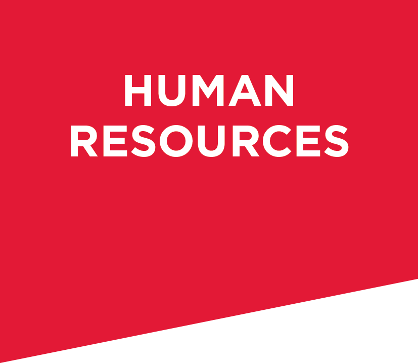 Human Resources banner in red and white