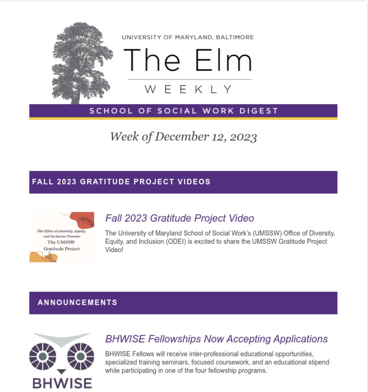 SSW ELM Weekly
