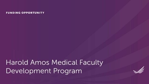 purple background with Harold Amos Medical Faculty Development Program