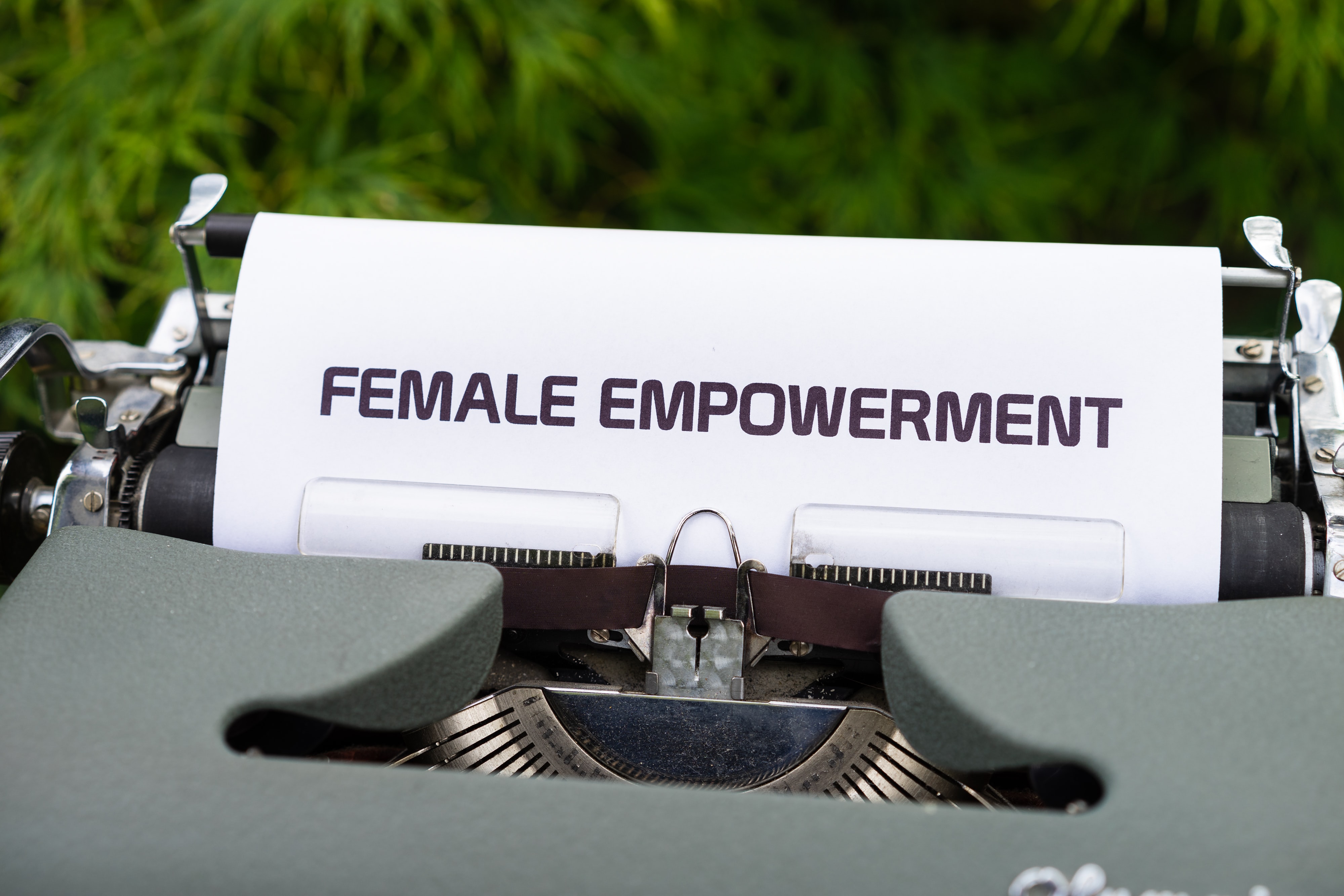 Female Empowerment written on paper in typewriter