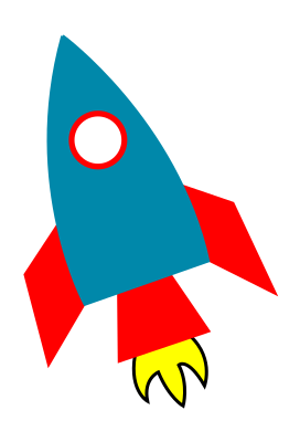 cartoon rendering of a rocket ship