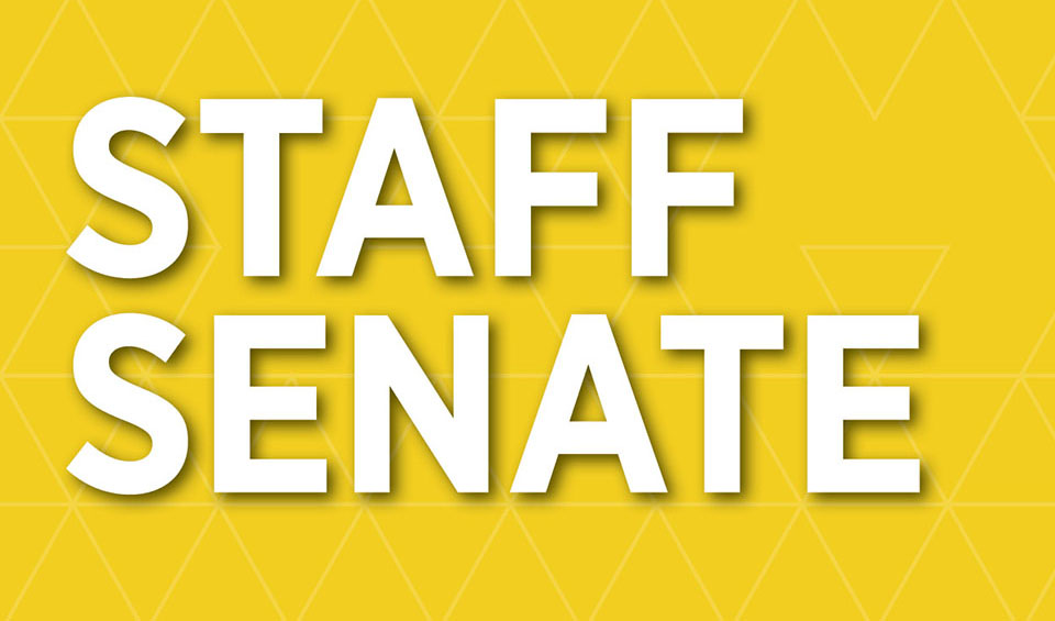 Staff Senate on yellow background