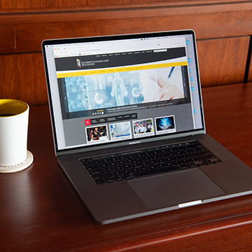 umaryland website on a laptop