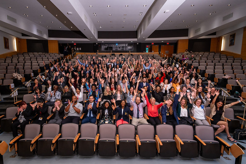 photo of all students presenting posters at DNP Poster Day 2024