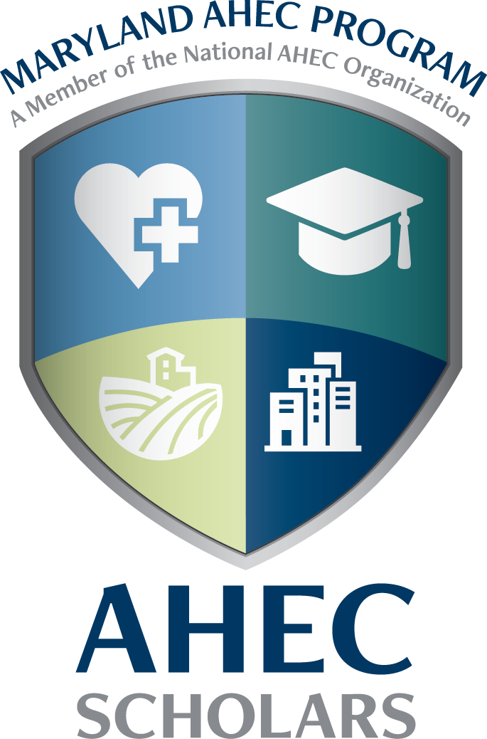 shield in blue and green with Maryland AHEC Program