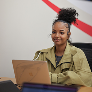 Student on a computer