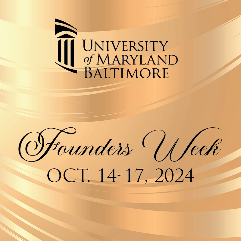 Gold background with words Founders Week Oct. 14-17, 2024