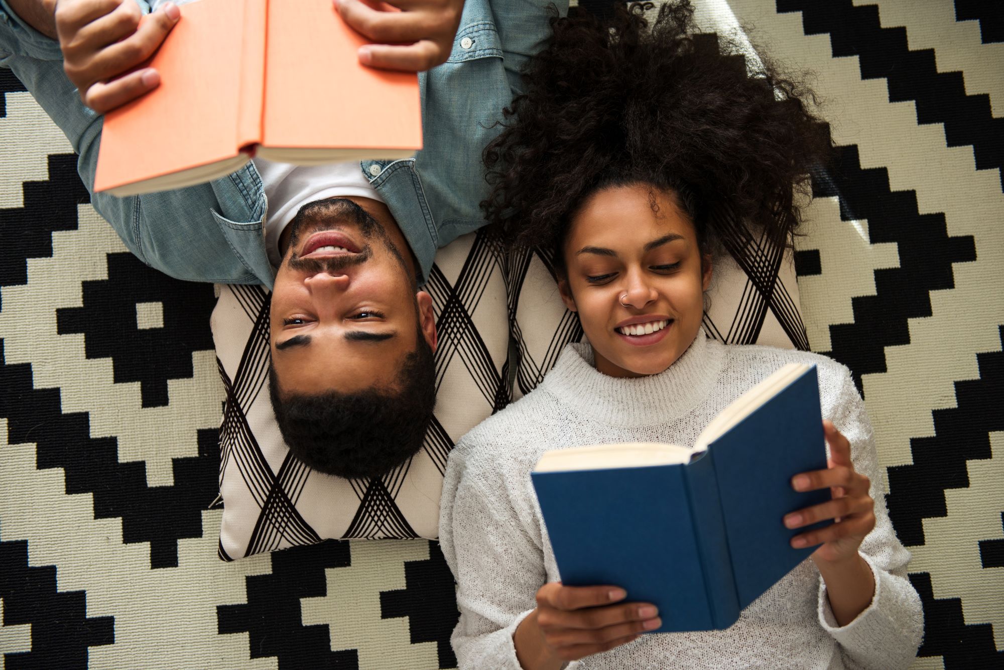 Couple reading books