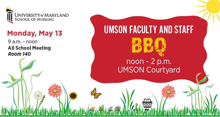 UMSON Faculty and Staff BBQ, noon - 2 p.m., UMSON Courtyard with image of lawn and picnic basket