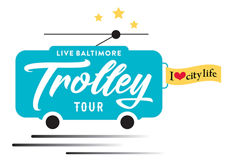 I love city living graphic with a trolley and Trolley tour written on it