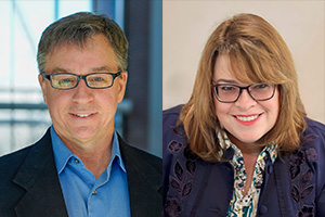 Headshots of Jim Polli and Lisa Lebovitz