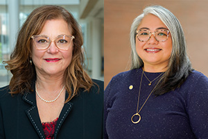 Headshots of Magaly Rodriguez de Bittner and Cherokee Layson-Wolf