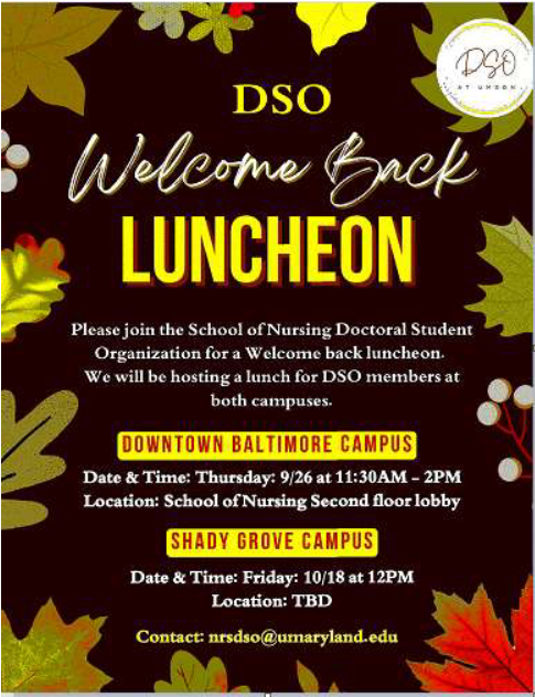 DSO Fall Luncheon 9/26/24 11:30- 2:00