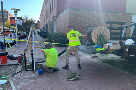 construction workers along West Lexington Street