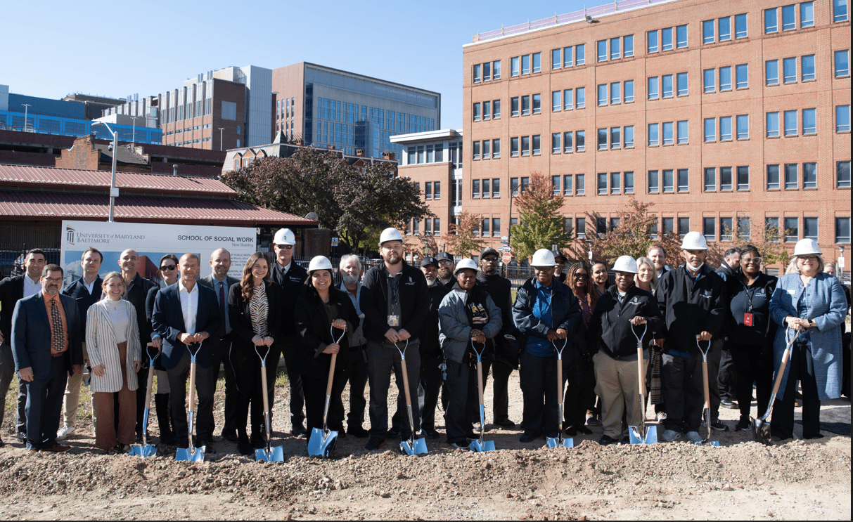 Facilities and Operations staff at new SSW building groundbreaking