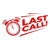 last call image with clock 