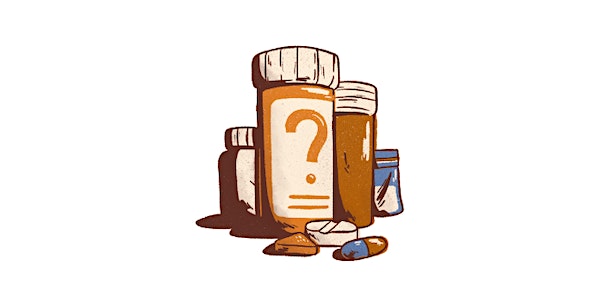 graphic of pill bottles with question mark
