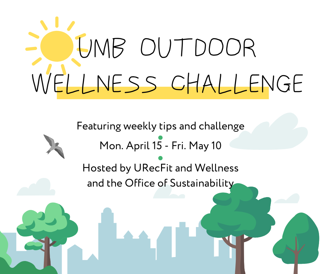 Graphic for Outdoor Wellness Challenge that indicates dates and purpose of the challenge. 