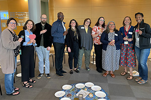 Participants in the restorative approaches workshop in a group photo.