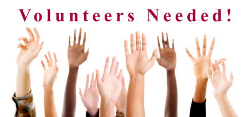 Volunteers needed hands raised