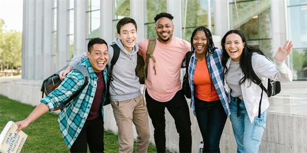 group of students pose for photo