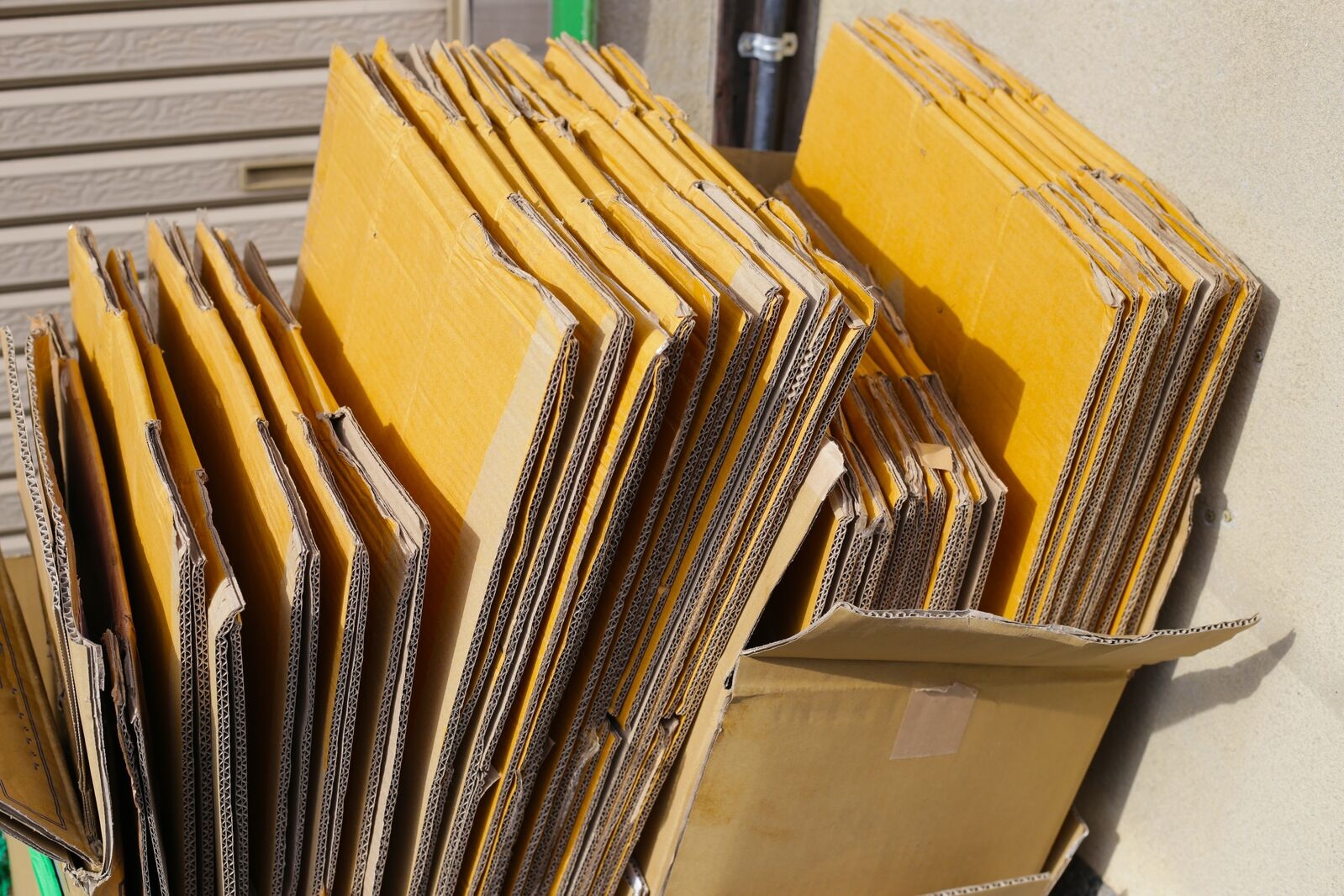 flattened cardboard boxes