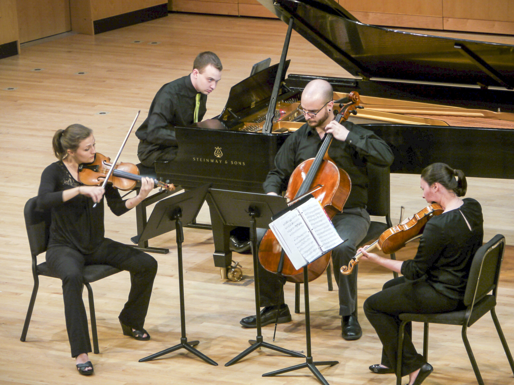 UMBC Chamber Players playing instruments
