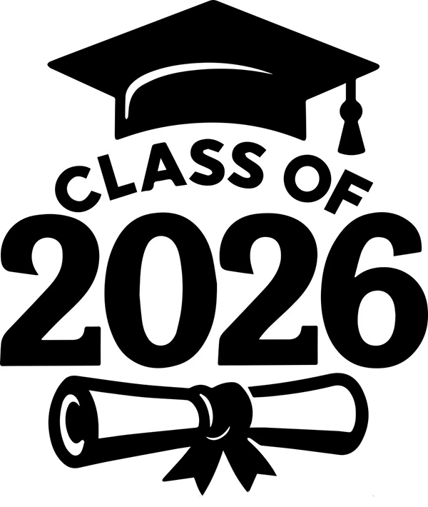 Class of 2026 with a graduation cap and diploma
