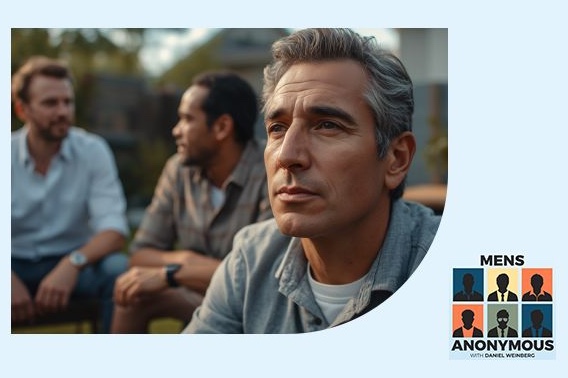 picture of man with Men's Anonymous logo