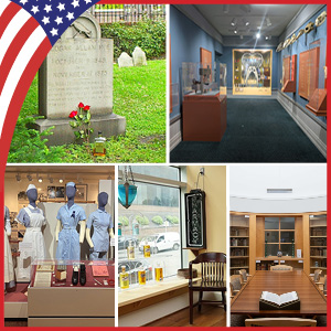5 museums with American flag 