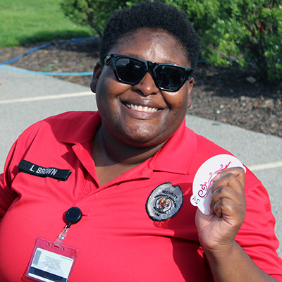 Security officer Latisha Brown at National Night Out