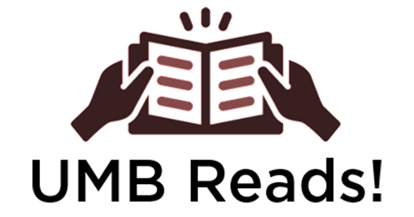 Open book with the words “UMB Reads!  