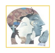 collage of overlapping images with faith-related symbols