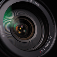 Black camera lens