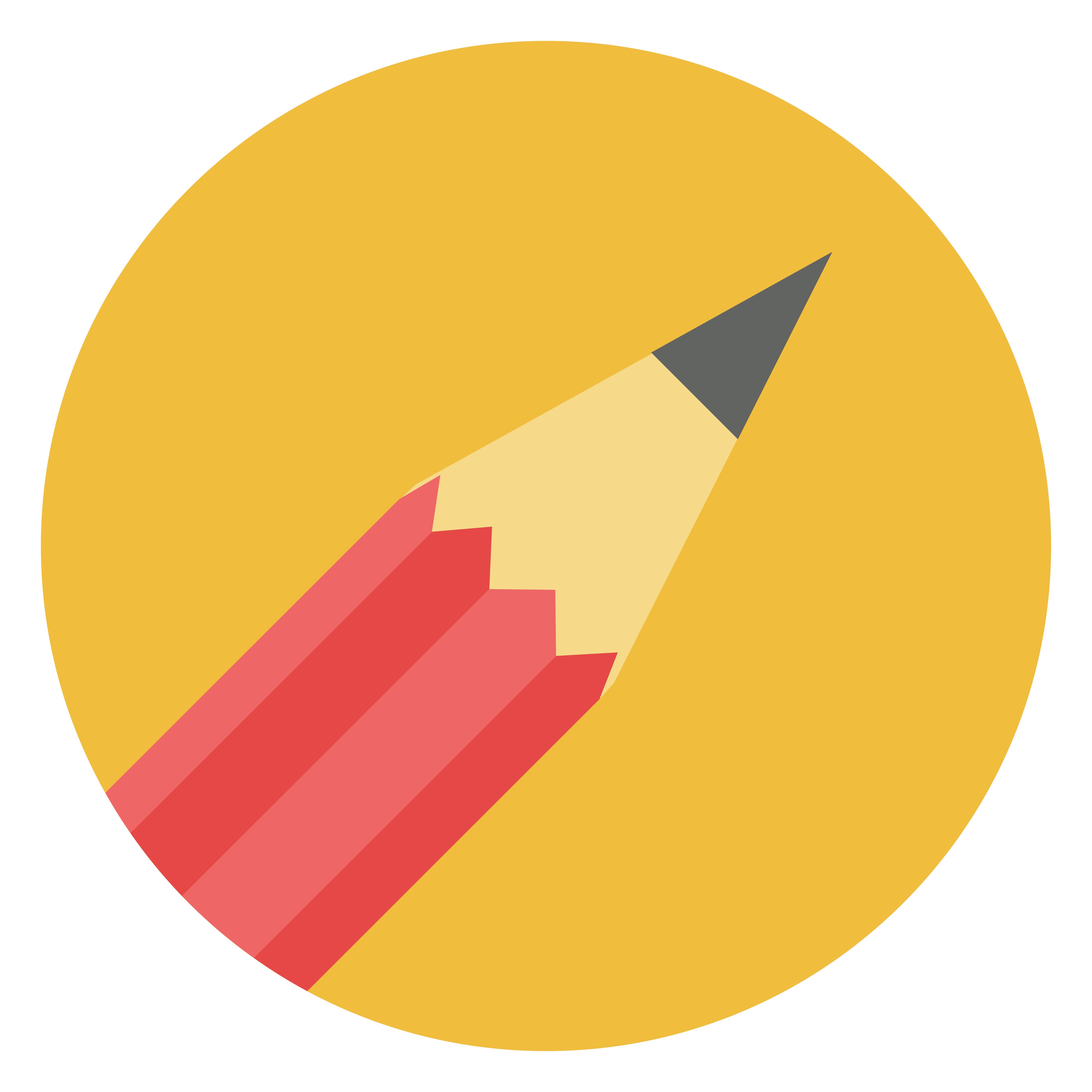 Pencil against a rounded orange background with pencil tip pointing to upper right of frame.