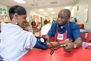 Interprofessional team talking to each other