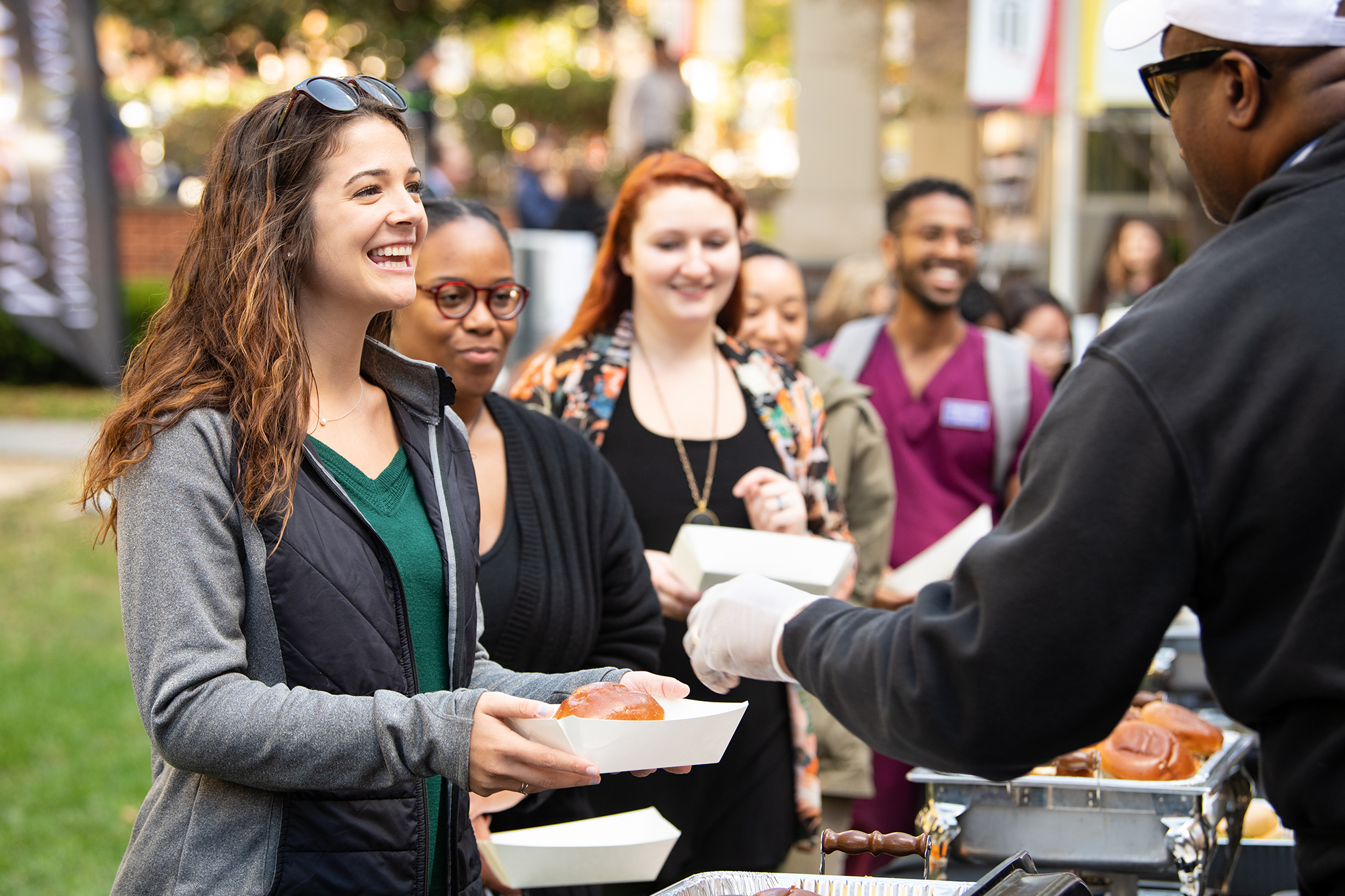 Student getting food