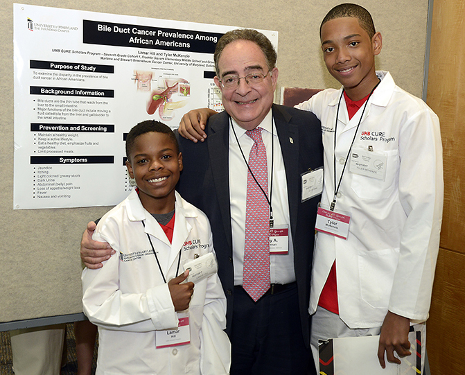 Dr. Perman and 2 CURE students