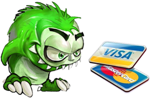 monster and credit cards