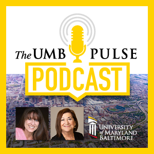 UMB Pulse podcast logo with photos of Jennifer Litchman and Nancy Gordon