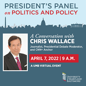 President's Panel on Politics and Policy with photo of Chris Wallace