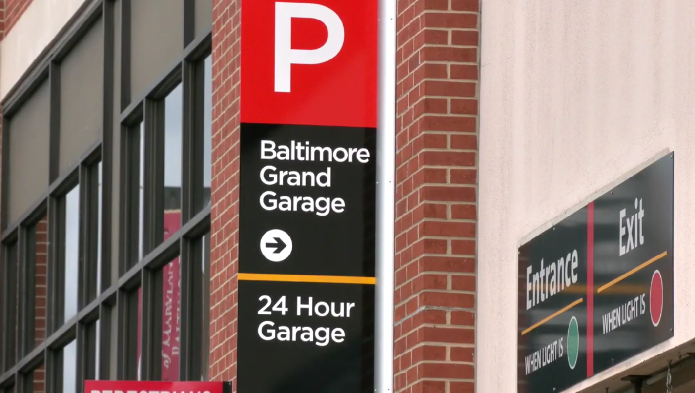 Photo of Parking Garage Sign for Baltimore Grand
